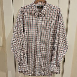 Southern Point Co. Hadley Button-Down Shirt - Windowpane Plaid - Size XXL - Red
